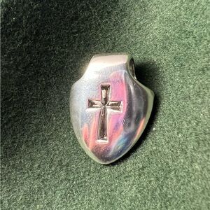James Avery SHIELD OF FAITH Slider Pendant with Cross, Heavy Sterling Silver